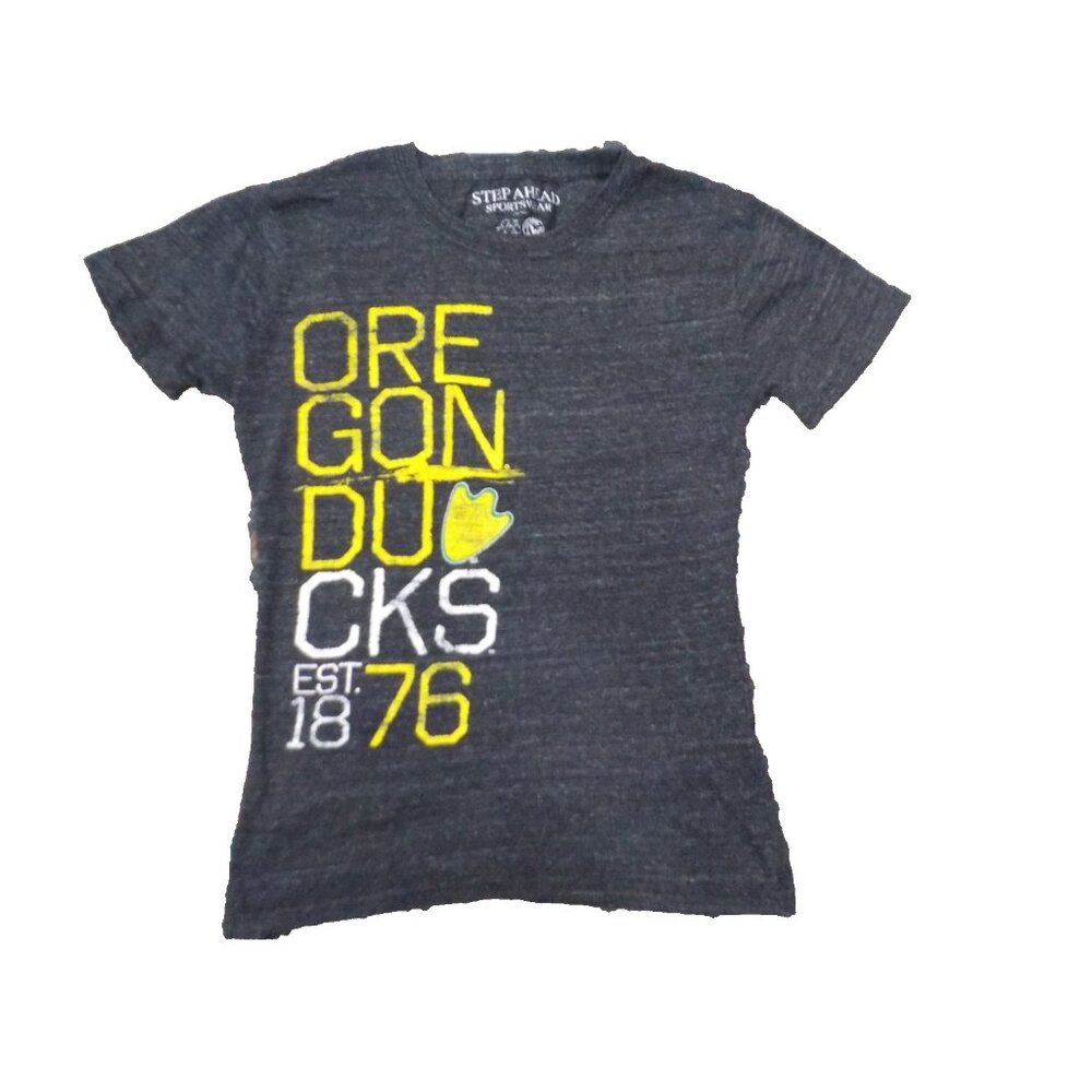 Step Ahead Sportswear Oregon Ducks T Shirt Child/Youth Large Gray